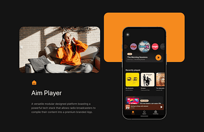 AIM Player audio app audio platform audio ui best ui designer carousel dark ui digital designer entertainment ui interface designer music app music player music ui radio radio player radio ui top ui designer ui design ui designer uiux design ux design