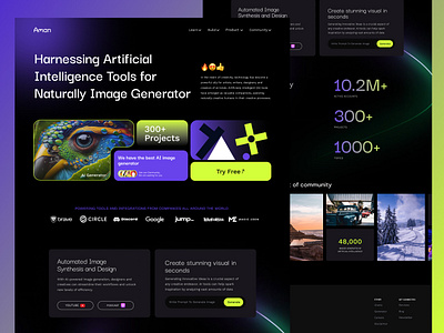 AI Image Generator Website Landing Page ai design figma graphic design image generator product ui ux website