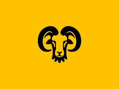 Ram Logo animal bighorn branding design emblem farm horns icon illustration logo mark mascot mutton negative space ram sheep simple sports vector wool