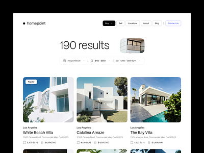 Real Estate - Searching airbnb booking house landing real estate search ui ux web website