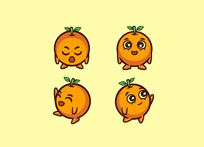 Orange Fruit cute character illustration cartoon character character cute fruit ill illustration lemon mascot orange orange fruit tropical vector vector art