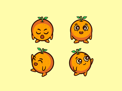 Orange Fruit cute character illustration cartoon character character cute fruit ill illustration lemon mascot orange orange fruit tropical vector vector art