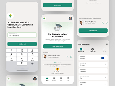 Seamless Education Loan Application UI | Powered by Friday Tech abroad agency app application design ecommerce ios loan product design quiz study