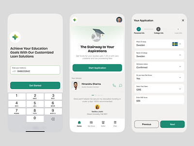 Seamless Education Loan Application UI by Friday Tech agency app design ecommerce fintech illustration ios loan login product design quiz study loan