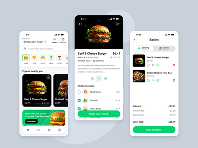 FoodBox - Food Delivery App UX UI Design Mobile App app design app ui buying clean design food app food delivery food order interaction design minimal mobile app mobile ui payment product design ui ui design ux ux design