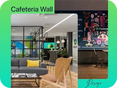 Cafeteria Wall Design for Halma branding cafeteria wall design design figma graphic design moodboard photoshop wall design idea