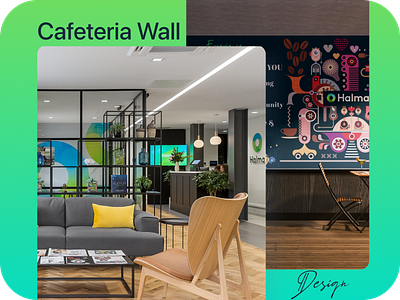 Cafeteria Wall Design for Halma branding cafeteria wall design design figma graphic design moodboard photoshop wall design idea