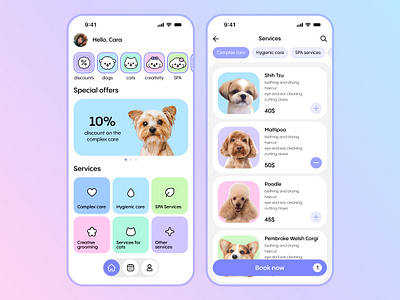 PUPS Mobile App - UX/UI Design app app design cute design figma graphic design grooming salon ios mobile mobile app pups ui uiux user experience user interface ux web design