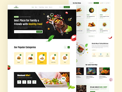 Restaurant Website Landing Page Design branding delicous design ecommerce landing page figma design food web ui food website landing page design online order online store product landing page restauranr restaurant landing page restaurant web ui restaurant website shopify store ui ux design web design website design