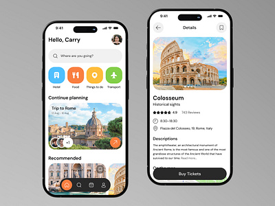 Journey Travel Planner - Mobile App & UX/UI Design app app design design figma graphic design ios journey mobile mobile app travel travel planner trip planner ui user experience user interface ux web design