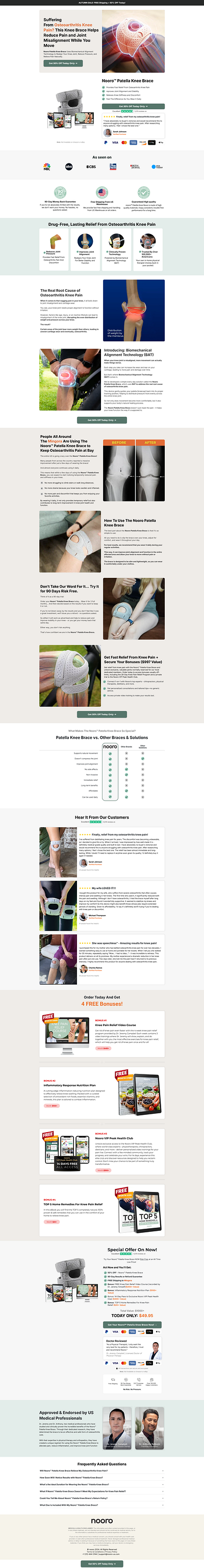 Nooro Knee Brace - Built On Funnelish design designing funnel funnel funnelbuilder funnelish nooro knee brace offer page product page sales funnel sales page