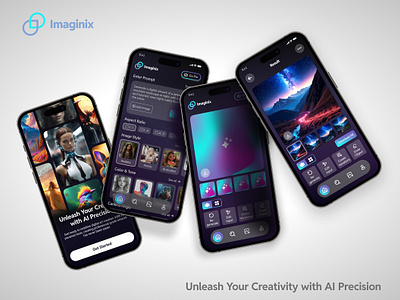 AI Image Generation App 3d ai ai image generation app animation app ui artificial intelligence branding figma graphic design intuitive ui logo micro animations mobile motion graphics prototyping ui uiux user centred design ux wireframing