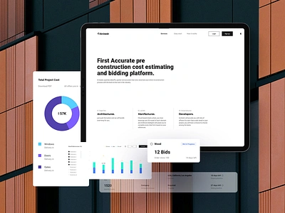 Archestr App MVP app design branding chart construction contractor dashboard data visualisation design graph layout modern mvp page layout supplier ui uiux ux