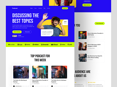 Podcast Website Landing Page podcast podcast landing page podcast web ui uiux ux web web ui website