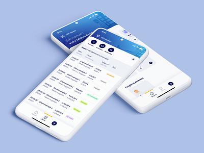 Mobile Billing Application app bill billing blue datatable gradient interface invoice invoicing minimalism mobile mobile table monitoring task management ui ux webapp