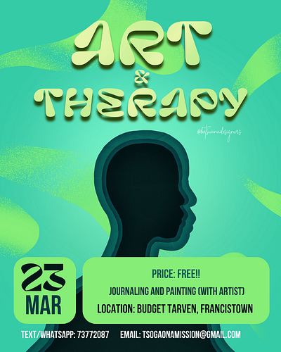 Visual Flyer made for @BotswanaDesigners Art & Therapy event branding design graphic design illustration