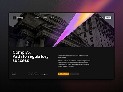 Hero section / Fintech branding design desktop fintech hero section ui website