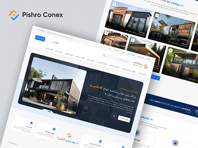 Pishro Conex company company website concept conex company conex website design figma home page prefabricated ui uidesign uiux ux uxdesign web web design website