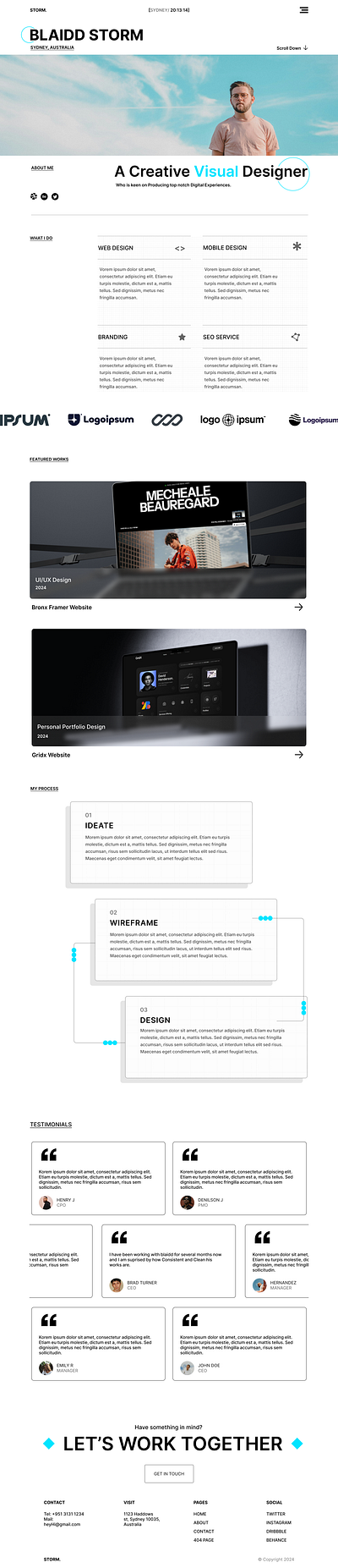 BLAIDD STORM Portfolio Template portfolio ui uiux user experience user interface visual design website website template