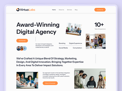 Digital Agency Web Header agency branding clean clean ui company creative creative agency design digital agency digital product header hero section homepage landing page minimal ui ux web design web header website