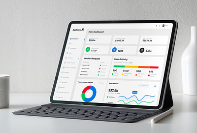 Admin Dashboard with CRM for Efficient App Management product ui web app