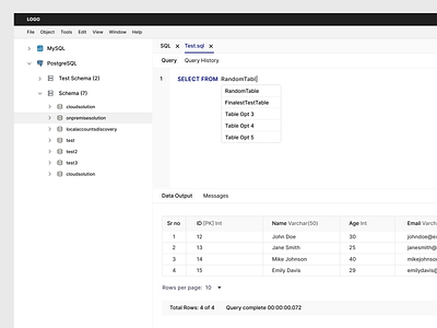 Database GUI accessibility branding logo microinteraction prototype ui ux web app design wireframe