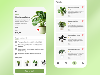 PlantFinder - Plant details branding clean design graphic graphic design green grid icons illustration ui