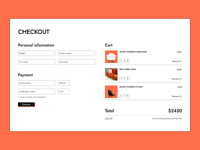 Furniture Store | Checkout checkout e commerce furniture interior design minimal ui web design