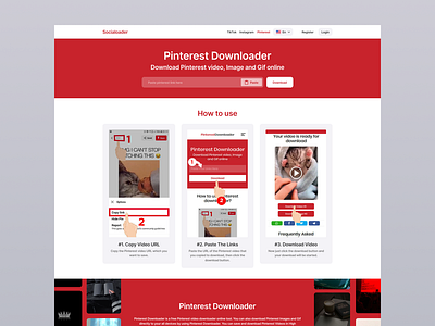 Socialoader - Downloader media from social media app branding design downloader files instagram instagram downloader minimal pinterest pinterest downloader social media tiktok tiktok downloader ui ux web