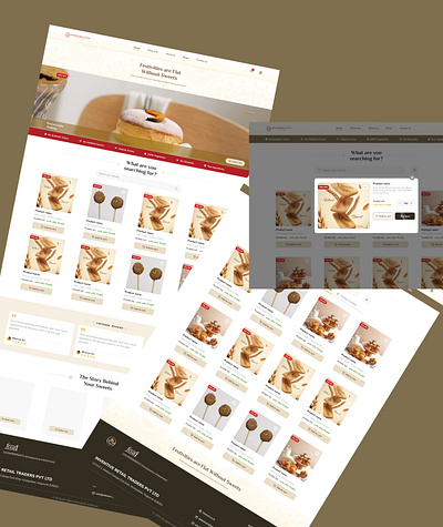 Sweets and savouries web app branding design figma figma template illustration landing page ui uiux webpage website