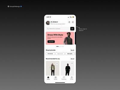 Fashion App💫 - Home Screen ui