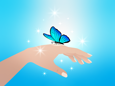 Touch of nature ✨ beauty blue butterfly butterfly design digitalart digitalillustration graphic design illustration magic nature touch of nature vector vector illustration