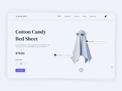 Cotton Candy Bed Sheet UI Design bedsheet buy design ecommerce graphic design landing page product product design sell ui ui design ux design