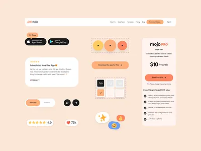 Mojo - Website components branding components figma graphic design ui web