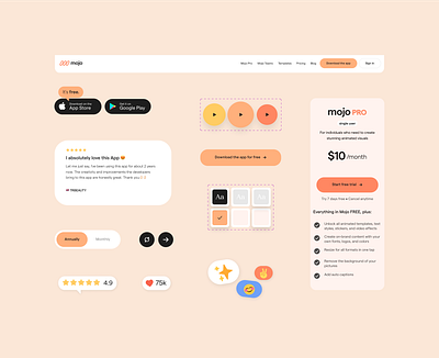 Mojo - Website components branding components figma graphic design ui web