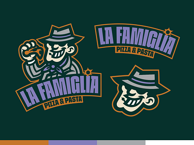 La Famiglia - Logo Design brand hero branding character character design design logo mafia mascot mobster pizza