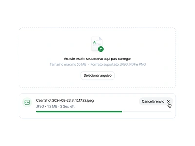 Upload brazil cancel upload component drop zone empty state icon progress progress indicator ribeirão preto status são paulo upload