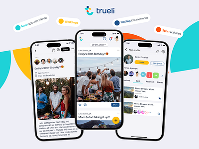 Trueli - Your personal digital storage of memories animation app app design business design startups ui uiux ux