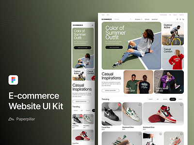 UI Kit E-Commerce Landing Page 3d animation branding graphic design logo motion graphics ui