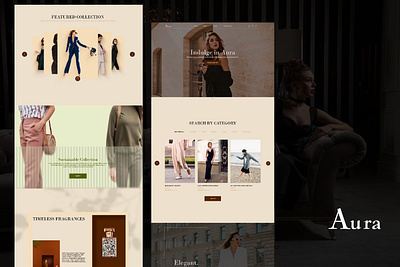 Aura - Luxury Fashion Web animation branding fashion fashionweb figma logo ui videoediting