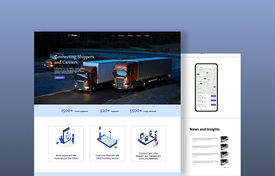 Website design: Truo - Linking Carriers and Shippers ui