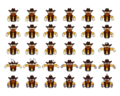 Bandit character for animation. animation bandit cartoon cowboy design game illustration motion graphics sprite vector