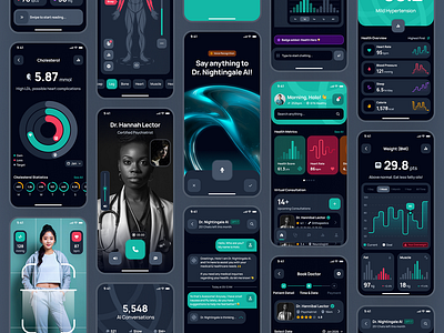 nightingale UI Kit: AI Medical & E-Pharmacy App 3d animation branding graphic design logo motion graphics ui