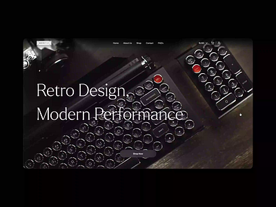 Vintage Keyboard Landing Page animation design landing page ui ux web