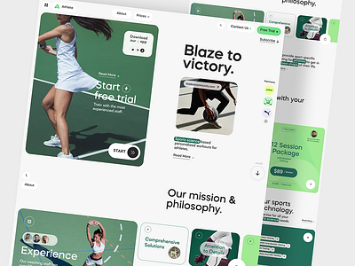 Landing Page For Athletes 3d animation branding graphic design logo motion graphics ui