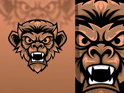 monkey mascot logo head