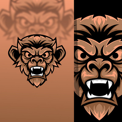 monkey mascot logo head