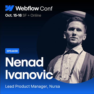 Nenad Ivanovic at Webflow Conf, San Francisco web webdesign webflow webflowconf website