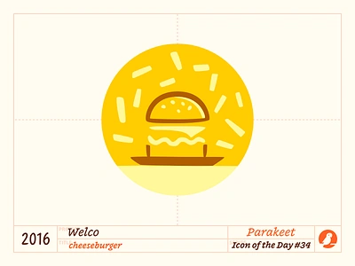 Icon of the Day #34 american burger cheeseburger design fast food french fries fries icon icons illustration ui vector yellow