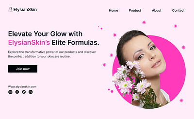 Skin Care Hero page hero section ui interface uxui